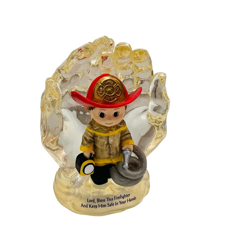 Vintage Lord Bless This Firefighter From The In Gods Hands Collection Figurine