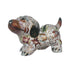 Vintage Chinese White Cloisonne Copper Brass Enamel Dog Figurine Statue