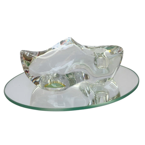 Vintage Crystal Bohemia Dutch Clog Solid Crystal Shoe On Mirror