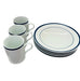 Williams Sonoma Brasserie Blue Dinner Plates Set of 4 & 3 Cups