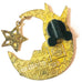 Disney Tinker Bell Sparkle Dangle Jeweled Sitting on a Half-Moon Pin