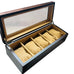 Dildine Wooden Watch Slots 5 Display and Storage Glass Case