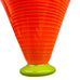 Mid‑Century Modern Lime Green Rim Orange Art Glass Signed Vase