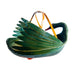 Vintage Zheijiang Ben Rickert INC Wicker Green Swan Basket