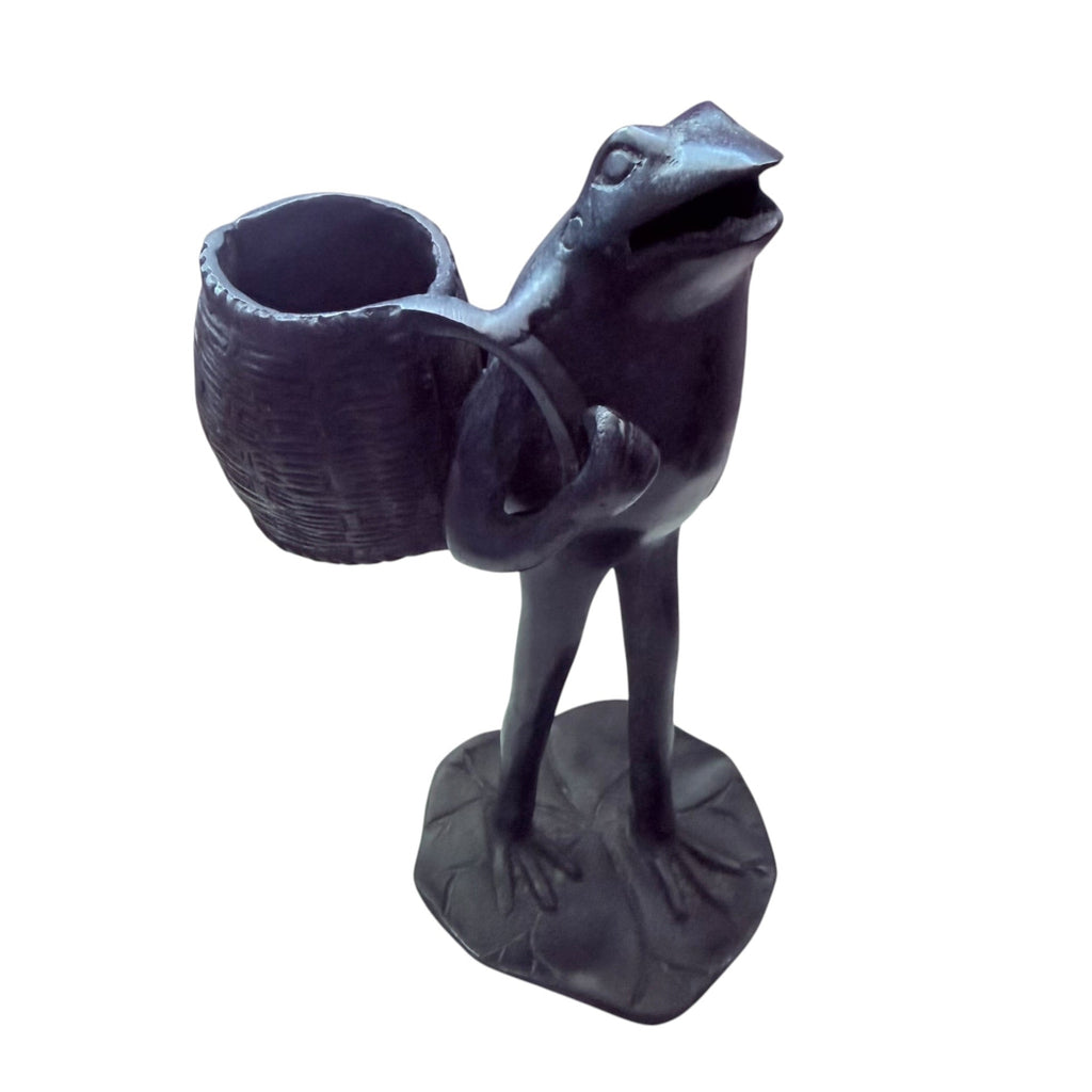 Vintage Frog Spill Holder Metal Figurine