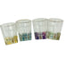 Colored Glass Shot Glasses with Gold Rim Set of 4