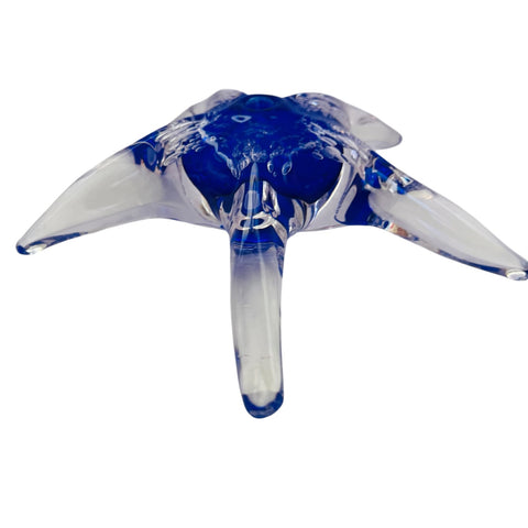 Vintage Blodgett Art Glass Blue Starfish Signed Paperweight