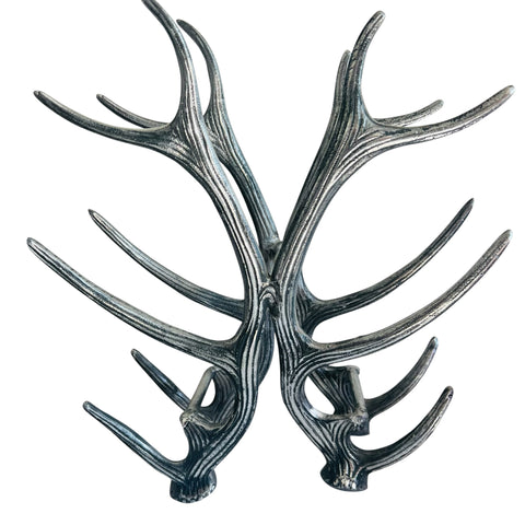 ASPEN Pewter Aluminum ANTLER STAG 6 Bottle Wine Rack