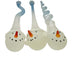 Set of Three Frosted Glass Snowman Ornaments
