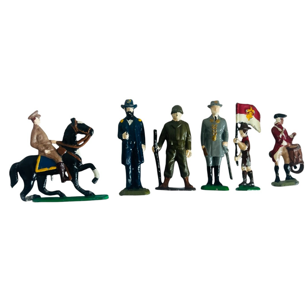 Vintage Metal Military Soldier Toy Figurine Lot