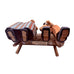 Vintage Albert Shield Interlaken Wood Carvings Sitting Couple On Bench