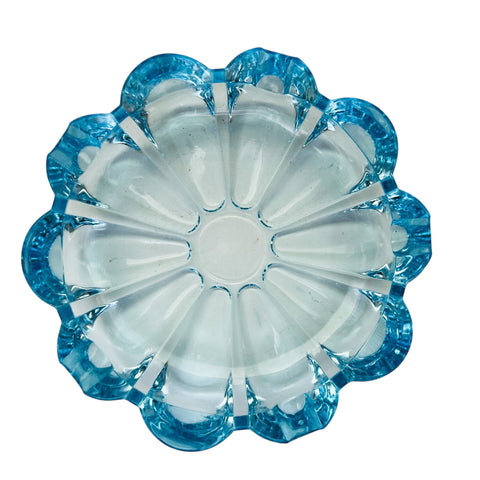Vintage Fostoria Blossom Blue Glass Ashtray