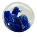Vintage Rolf Wald Cobalt Blue Controlled Bubbles Signed Paperweight
