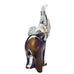 Vintage Murano Art Glass Shimmer Gold and Blue Elephant Figurine