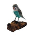 Vintage Hand Painted Parakeet With Wooden Base Bird Figurine