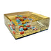 Murano Millefiori “Letter A” Square Gold Glass Paperweight