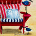Mary Kay Gowley Beach Scene Framed Art with Red Chair