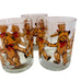 Vintage Georges Briard Teddy Bear Red Bow Drinking Glasses Set of 3