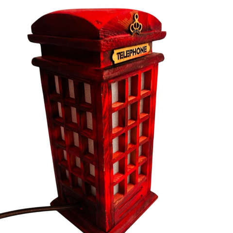 London Red Telephone Booth Table Desk Light