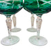 Vintage Emerald Vintage Green Cut Crystal Champagne Glasses Set of 4