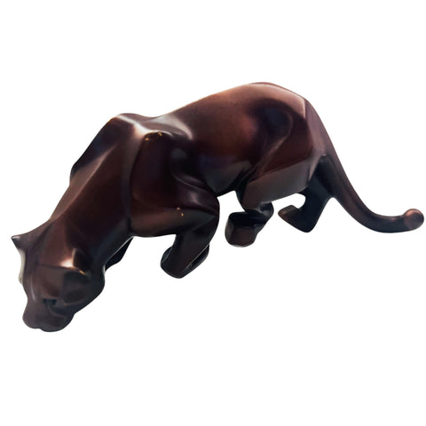Rosetta Bronze Jaguar Sculpture