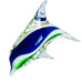 Nautical Art Glass Blue White Green Dolphin Decor Figurine Statue