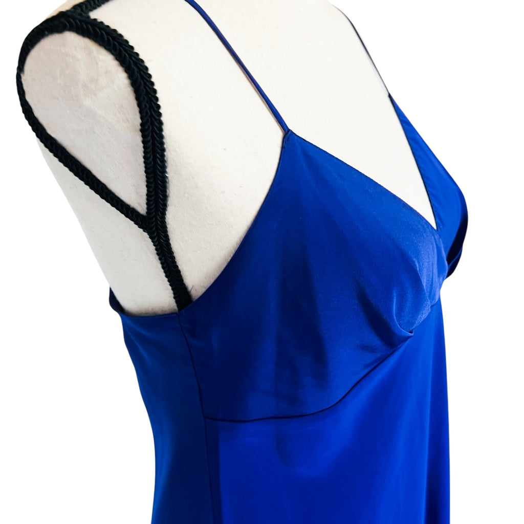 Vintagee Natori Cobalt Blue Slip Nightie Lingerie Dress The Stand Alone Vintagee Natori Cobalt Blue Slip Nightie Lingerie Dress The Stand Alone