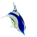 Nautical Art Glass Blue White Green Dolphin Decor Figurine Statue