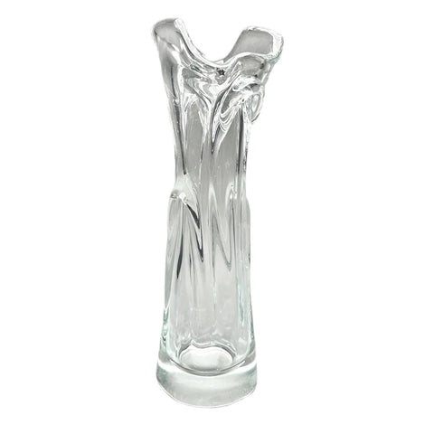 Vintage MCM Modern Clear Swung Art Glass Vase