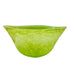 Art Glass Hand Blown Yellow Green Swirl Speckled Bowl