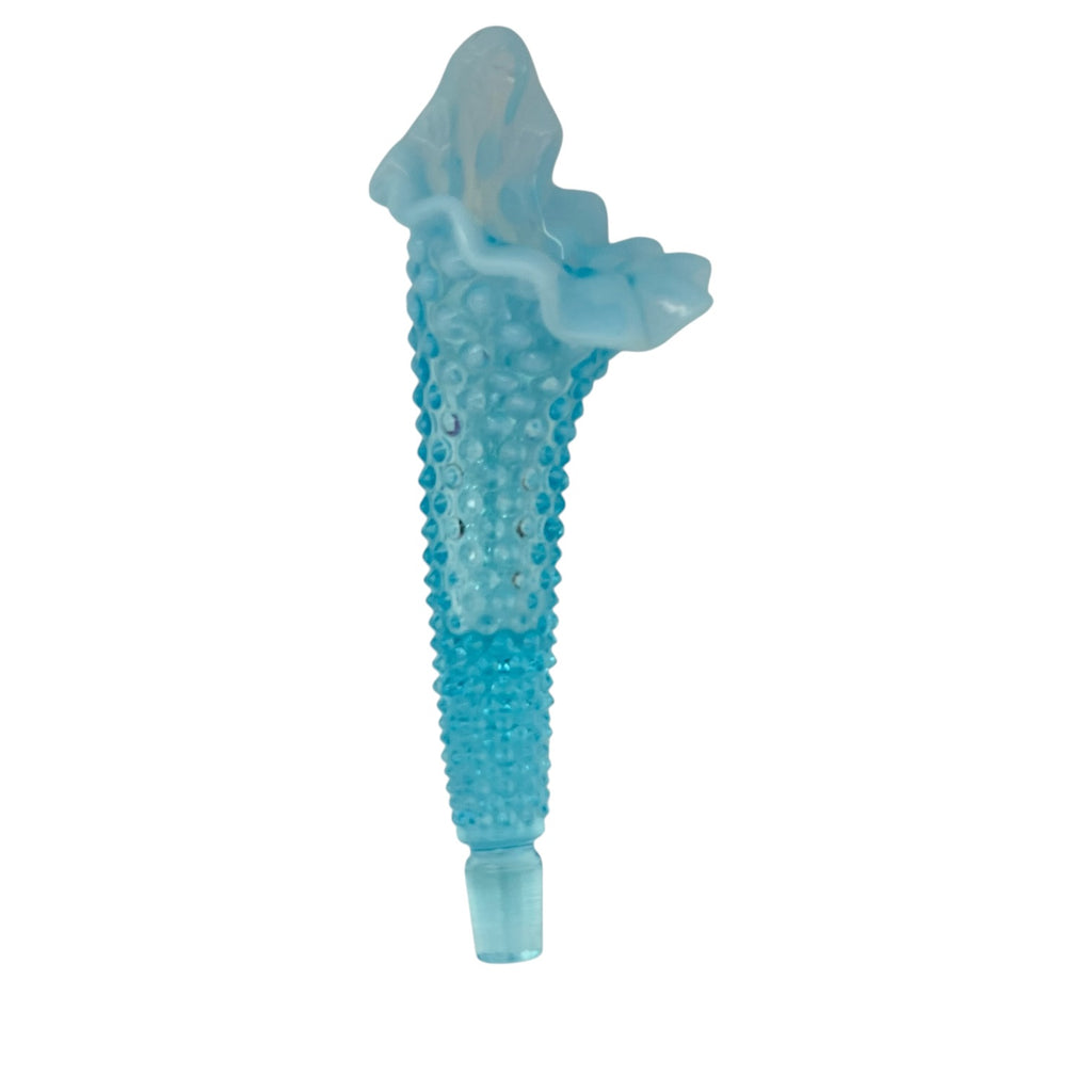 Vintage Fenton Hobnail Blue Opalescent Glass Epergne Horn