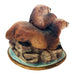 Vintage Otter Mother and Cub on Rocks Figure
