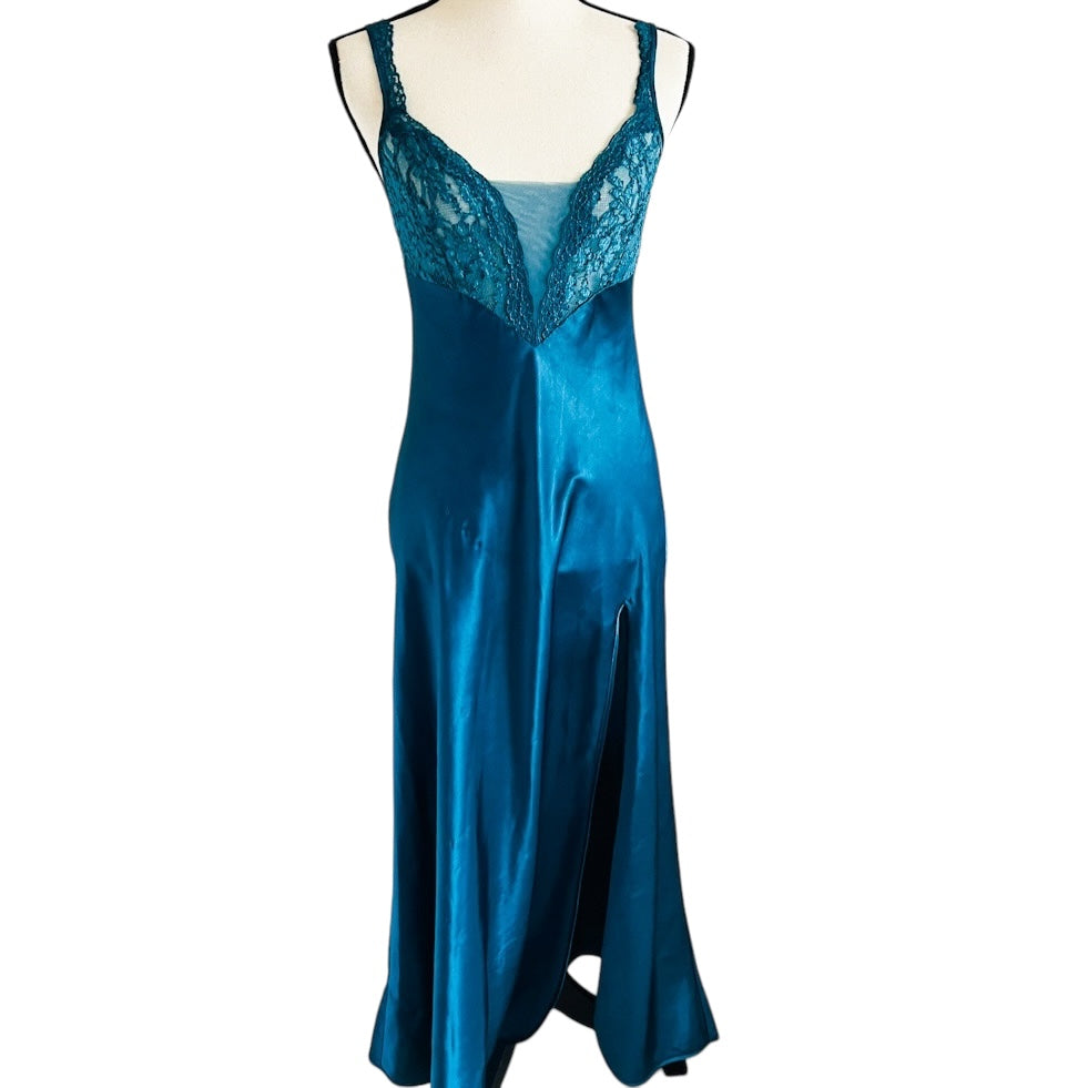Victorias Secret Gold Label Emerald Green Long Nightgown - Victorias Secret Gold Label Emerald Green Long Nightgown -