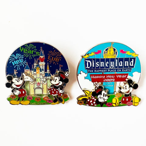 Disneyland Cast Member Happy New Year Mickey Minnie Pin Limited Edition 750 Set