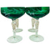 Vintage Emerald Vintage Green Cut Crystal Champagne Glasses Set of 4
