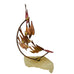 Vintage Copper Metal Flock of Birds on Onyx Sculpture