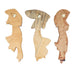 Vintage Hand-Carved Wooden Inlay Asian Wall Hanging Set of 3