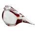 Vintage Art Glass Clear Red Belly Bird Paperweight