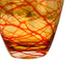 Vintage Hand Blown Amber Orange and Red Threaded Art Glass Vase
