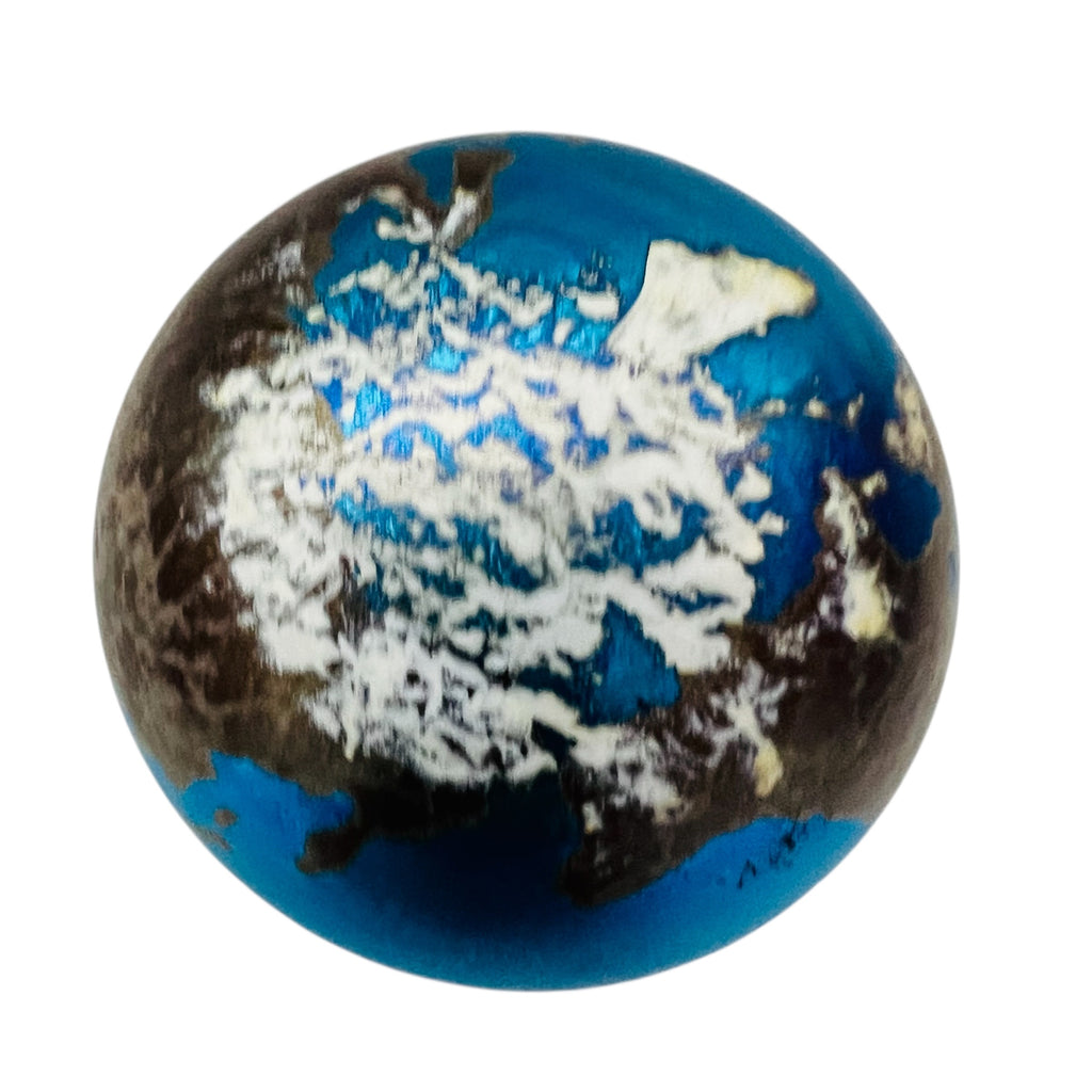Vintage 1999 Lundberg Studios Art Glass World Signed Globe Paperweight