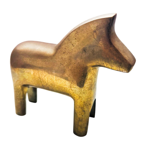 Vintage Gusums Messlng Brass Dala Horse Miniature Sculpture