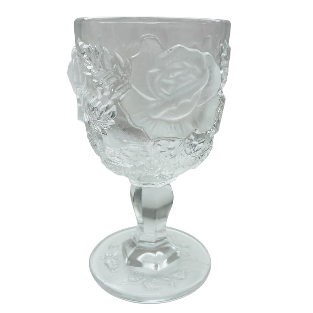 Madonna Inn Wild Rose Clear Glass Goblet Glass