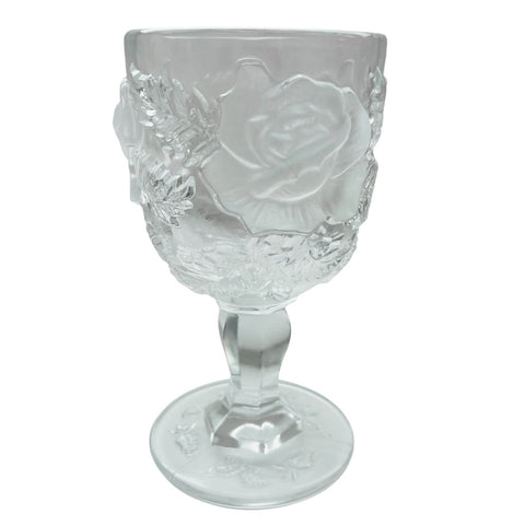 Madonna Inn Wild Rose Clear Glass Goblet Glass