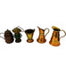 Set of 5 Vintage Brass and Copper Miniature Pitcher Lantern Curios