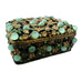 Vintage Trinket Jeweled Floral Filigree Enamel Box with Lid
