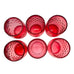 Vintage Fenton Ruby Red Glass Ruffled Edge Pitcher with 6 Matching Tumblers
