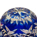Vintage Crystal Clear Cobalt Blue Hand Cut Poland Bowl