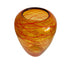 Vintage Hand Blown Amber Orange and Red Threaded Art Glass Vase