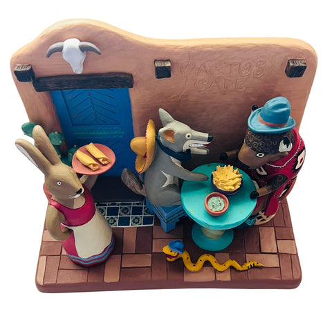 Vintage Neil Orlowski CACTUS CAFE Southwestern Diorama Sculpture