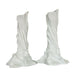 Studio Palatin Pacific Life White Sculptural Ceramic Candle Stick Holder-Pair